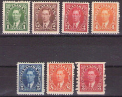 Canada 1937 - Mi 197-202+199D - MLH* - Unused Stamps