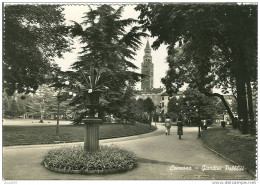 CREMONA  GIARDINI PUBBLICI  B/N  VIAGGIATA 1954  ANIMATA - Cremona