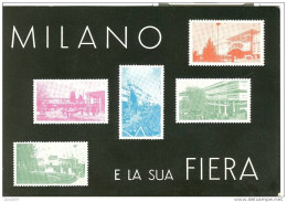 MILANO E LA SUA FIERA - CARTOLINA PUBBLICITARIA  1958 - FIERA DI MILANO. NUOVA. - Timbres (représentations)