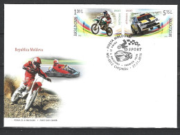 MOLDAVIE. N°815-6 De 2015 Sur Enveloppe 1er Jour. Motocross/Autocross. - Moto