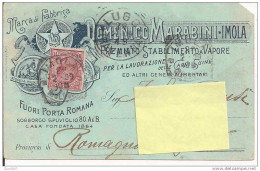 DOMENICO MARABINI - IMOLA - CARTOLINA COMMERCIALE VIAGGIATA 1909 - TIMBRO POSTE IMOLA  BOLOGNA - Imola