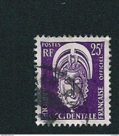 N°  6 Masque Timbre Afrique Occidentale Française (1958) Oblitéré 25fr Violet  AFO - Usati