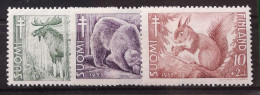 Finnland 1953 Tuberkulose Wildlebende Säugetiere Mi 418/20** Set - Unused Stamps