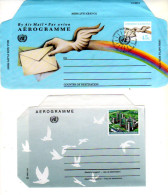 LOT De 4 AEROGRAMMES NEUFS NATIONS UNIES - Colecciones & Series