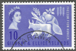 Gilbert And Ellis Islands. 1963 Freedom From Hunger. 10c Used. SG 79 - Gilbert & Ellice Islands (...-1979)