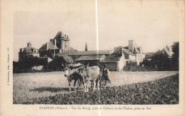 Avanton * Vue Du Bourg , Près Du Château Et De L'église , Prise Au Sud * Labour Agriculture Attelage Boeufs - Autres & Non Classés