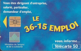 F804 11/1997 - 36.15 EMPLOI - 50 SO3- (verso : N° A+7+A+6 Chiffres Deux Lignes - 2ème Ligne Vers La Droite) - 1997