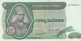 Zaïre, 5 ZAIRE  1977  P-21b  UNC - Zaire