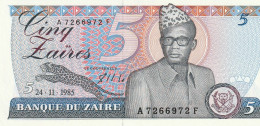 Zaïre, 5 ZAIRE  1985  P-26a   UNC - Zaire