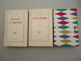 Lot 3 Vol. Elsa Triolet - L'Age De Nylon -Roses à Crédit, LunaPark, L'Ame - Dédicace D'Elsa Triolet Et Laurent Terzieff - Livres Dédicacés