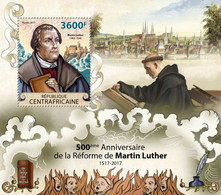 CENTRAFRICAINE 2017 SHEET MARTIN LUTHER PROTESTANT REFORMER LUTERO REFORMADOR PROTESTANTE REFORME Ca17815b - Centrafricaine (République)