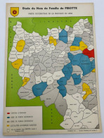 Vieux Papier - Généalogie - Etude Du Nom De La Famille Pirotte - Belgique - Carte Geographique - 35x24 Cm - Historical Documents