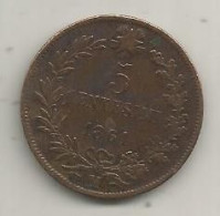 Monnaie, ITALIE , 5 Centesimi, 1861 M, 2 Scans - 1861-1878 : Vittoro Emanuele II