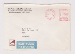 Belgium Belgique Belgie 1984 Airmail Commerce Cover EMA METER Machine Stamp BRUSSEL F35.00, Sent To Bulgaria (66848) - 1980-1999