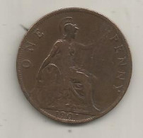Monnaie, Grande Bretagne, 1, One Penny, 1901, Victoria, 2 Scans - Andere & Zonder Classificatie