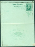 Brazil Stationary Ganzsache Entier Carta Bilhete Pedro II 200 Reis Unused Hinge Remains - Postal Stationery