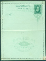 Brazil Stationary Ganzsache Entier Carta Bilhete Pedro II 200 Reis Unused Hinge Remains - Entiers Postaux