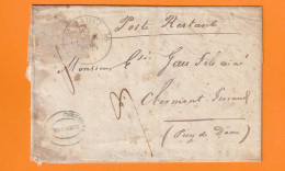 1844 - Enveloppe Pliée De MAZAMET, Tarn (fleurons Simples) Vers CLERMONT FERRAND - POSTE RESTANTE - 1801-1848: Voorlopers XIX