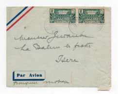 !!! OUBANGUI CHARI, LETTRE PAR AVION DE MOBAYE DE 1936 POUR L'ISERE - Cartas & Documentos