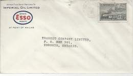 24496) Canada Boissevain Postmark Cancel Duplex 1951 Esso Oil - Brieven En Documenten