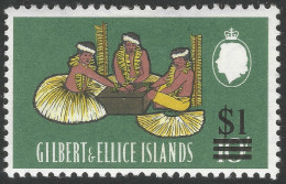 Gilbert And Ellis Islands. 1966 Decimal Overprints. $1 On 10/- MH. SG 123 - Isole Gilbert Ed Ellice (...-1979)