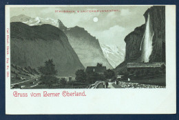 Berne. Gruss Vom Berner Oberland. Staubbach& Lauterbrunnenthal. Passants Et Attelage. Ca 1900 - Lauterbrunnen