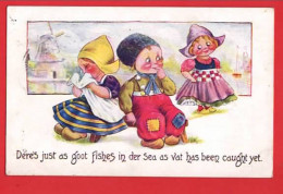 BANFORTH  DUTCH KIDS SERIES  CHILDREN IN DUTCH COSTUMES  GOOD FISHES IN THE SEA Pu 1913 - Cartes Humoristiques