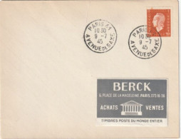 Marianne De Londres,n°700 Seul Sur Lettre 9/7/45 Avec Variété En Haut Rare ( Malgré Cassure En Haut) . Collection BERCK - 1944-45 Marianne (Dulac)