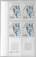 1975 Bloc De 4 Coin Numéroté Poitou Charentes Neuf ** N°1851 - 1960-1969