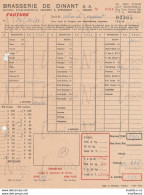 Facture De La Brasserie De Dinant (Anc Laurent & Stevenart) Adressée Au Marché Couvert Datée Du 24/12/74 - Ambachten