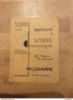 Programme Soirée Dramatique En L'honneur Des Mamans - Mai 1949 - Jeunesse Catholique Féminine De Courrière - Banca & Assicurazione