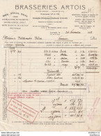 Facture Des Brasseries Artois S.A. De Louvain Adressée à Delchambre Frères De Namur Datée Du 24/11/1933 - Ambachten