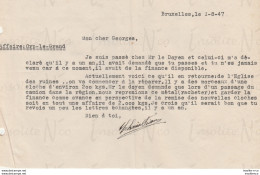 Lettre Signée Christian Datée Du 01/08/1947 Conseil De Recontacter Le Doyen D'Orp-le-Grand Au Sujet De La Cloche - Artesanos