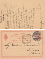 PS172 OLD POSTAL STATIONERY 1898 DANMARK KJOBENHAVN 10 ORE TO TREVISO ITALY - Entiers Postaux