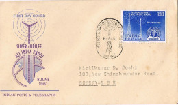 52671. Carta MADRAS (India) 1961. All India RADIO, Comunications Silver Jubilee - Briefe U. Dokumente