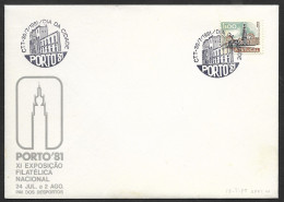 Portugal Cachet Commémoratif Expo Philatelique Porto 1981 Stamp Expo Event Postmark - Sellados Mecánicos ( Publicitario)