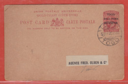 TOGO ENTIER POSTAL DE 1920 DE LOME - Brieven En Documenten