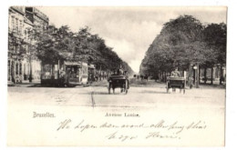 BRUXELLES - Avenue Louise - Tram - Envoyée 1901 - Obli Bruxelles Nord + Anvers - Lanen, Boulevards