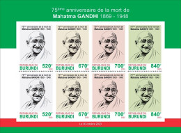 BURUNDI 2023 AUTHENTIC IMPERF SHEET 8V - MAHATMA GANDHI DEATH ANNIVERSARY - MNH - Mahatma Gandhi