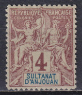 Timbre Neuf* Du Sultanat D'Anjouan De 1892 N°3 MH - Neufs