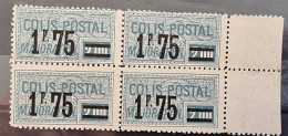 FRANCE Variété Yvert Colis Postaux N°41 Bloc 4. Les 2 Timbres Du Haut Sont Plus Petits Que Ceux Du Bas - Nuovi