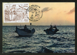 SAINT PIERRE ET MIQUELON (2023) Carte Maximum Card - Le Petit Pêcheur, Fishing Boat, Fisherman, Pêche - Cartoline Maximum