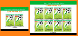 BURUNDI 2023 PACK 2 M/S - FOOTBALL SOCCER AFRICA CUP OF NATIONS IVORY COAST COTE D' IVOIRE - MNH - Afrika Cup