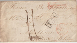 RUSSIE - 1861 - ENVELOPPE => MULHOUSE Avec ENTREE ALLEMANDE "AUS RUSSLAND" Puis PRUSSE Par STRASBOURG - Entry Postmarks