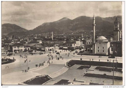 TIRANA - PANORAMA - B/N VIAGGIATA  1942 - ANIMATA E VETTURE D'EPOCA. - Albanie