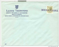 MEDARIANA  PORTACONTAINER - LLOYD TRIESTINO - TRIESTE - TMBRO USATO SU FRANCOBOLLO COME RECAPITO AUTORIZZATO. - Altri (Mare)