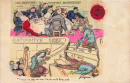 LES INEGALITES Face à La RETRAITE - CARTE POLITIQUE SATIRIQUE ILLUSTRATEUR - 1910 - CONFEDERATION GENERALE Du TRAVAIL - Satiriques