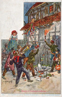 67  ILLUSTRATEUR P KAUFFMANN USAGES ET COSTUMES D'ALSACE  LE CHARIVARI DE LA SAINTE CATHERINE - Kauffmann, Paul