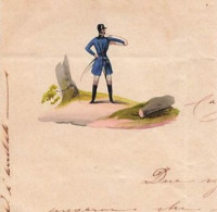 LETTRE ILLUSTREE De 1843 - DECORATION PEINTE à La MAIN - - Sin Clasificación