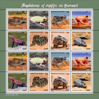 Burundi 2023,Anphibius, Frogs, Turtrle, Snake, Crocodile, Sheetlet - Serpenti